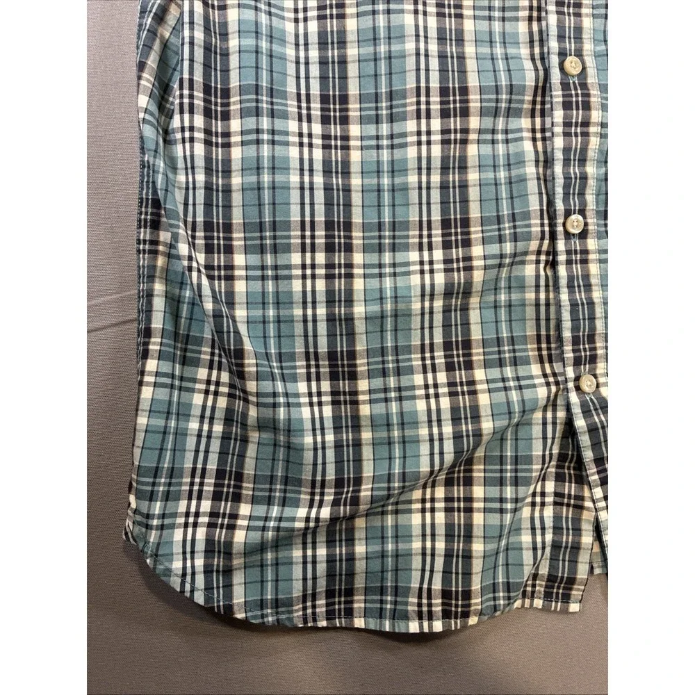 The North Face Mens Button Down Outdoor Shirt Short Sleeve Plaid Pocket Size XL